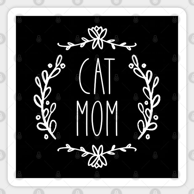 Cat Mom | Ornate | White Sticker by PrinceSnoozy